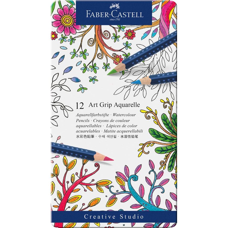 Faber-Castell - アートグリップ水彩色鉛筆　12色（缶入）
