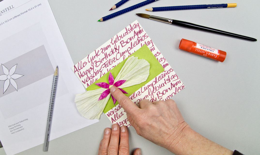 Creative ideas with Pitt Artist Pens and Art Grip Aquarell - Greetings - Instructions for "handwriting" card - Step 6