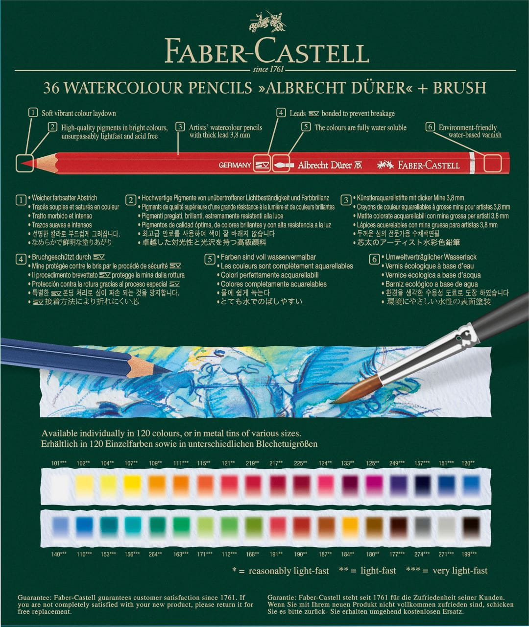 アルブレヒト・デューラー水彩色鉛筆36色スタジオボックス