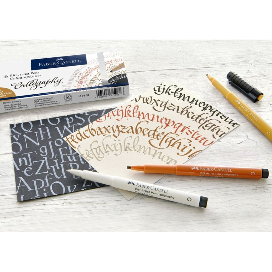 Faber-Castell - Pitt Artist Pen Calligraphy India ink pen, set of 6