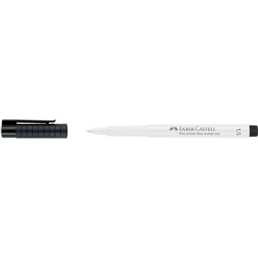 Faber-Castell - Pitt Artist Pen bullet nib 1.5 India ink pen, white