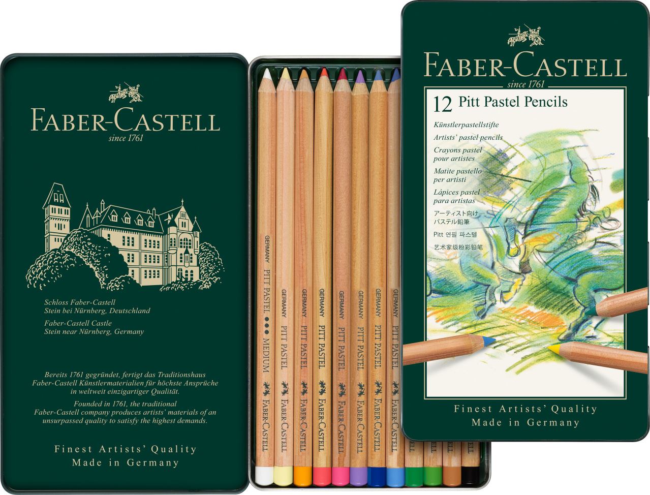 Faber-Castell - PITTパステル鉛筆　12色（缶入）