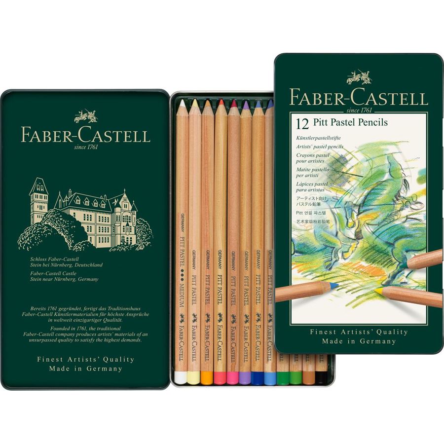 Faber-Castell - PITTパステル鉛筆　12色（缶入）