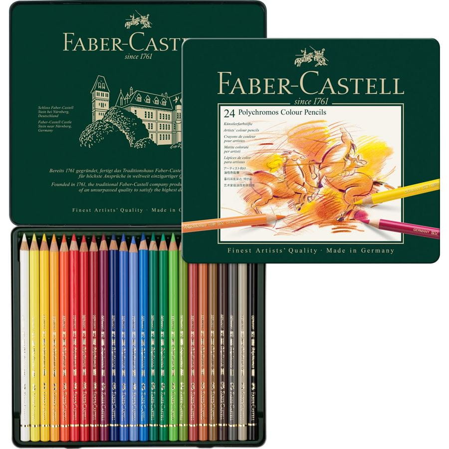 Faber-Castell - ポリクロモス色鉛筆 24色 (缶入)