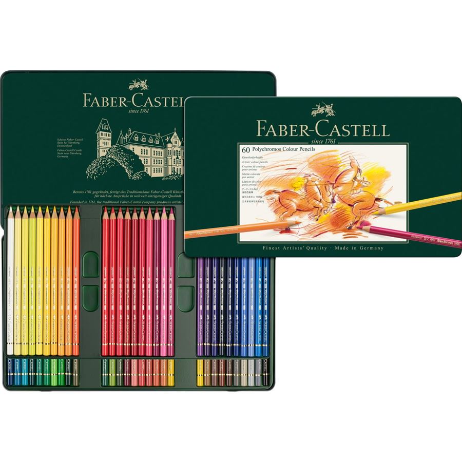 Faber-Castell - ポリクロモス色鉛筆 60色 (缶入)