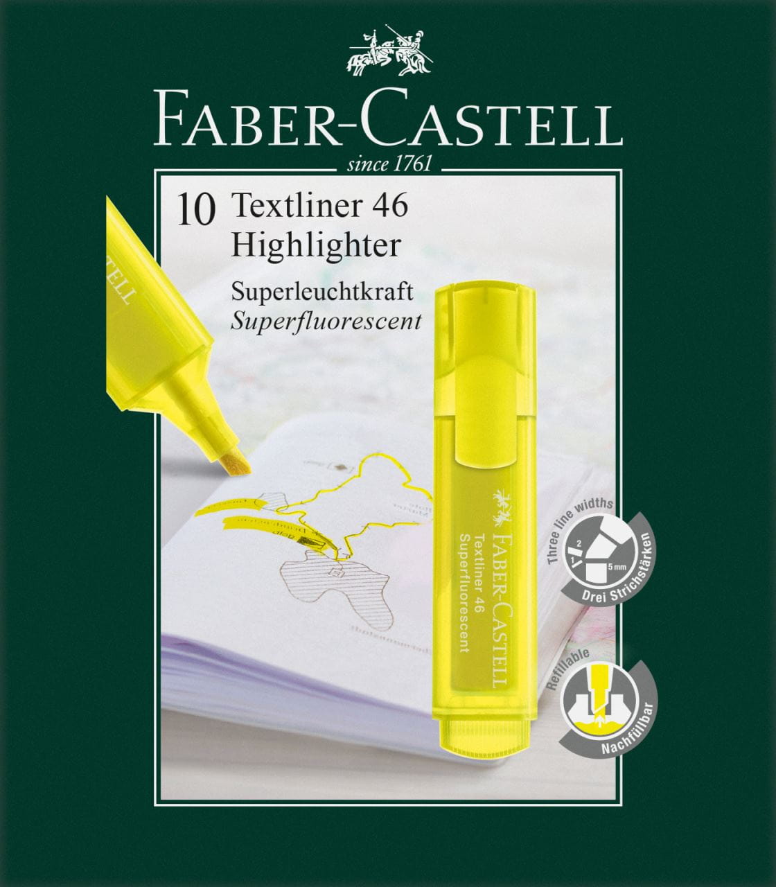 Faber-Castell - テキストライナー 1546　イエロー