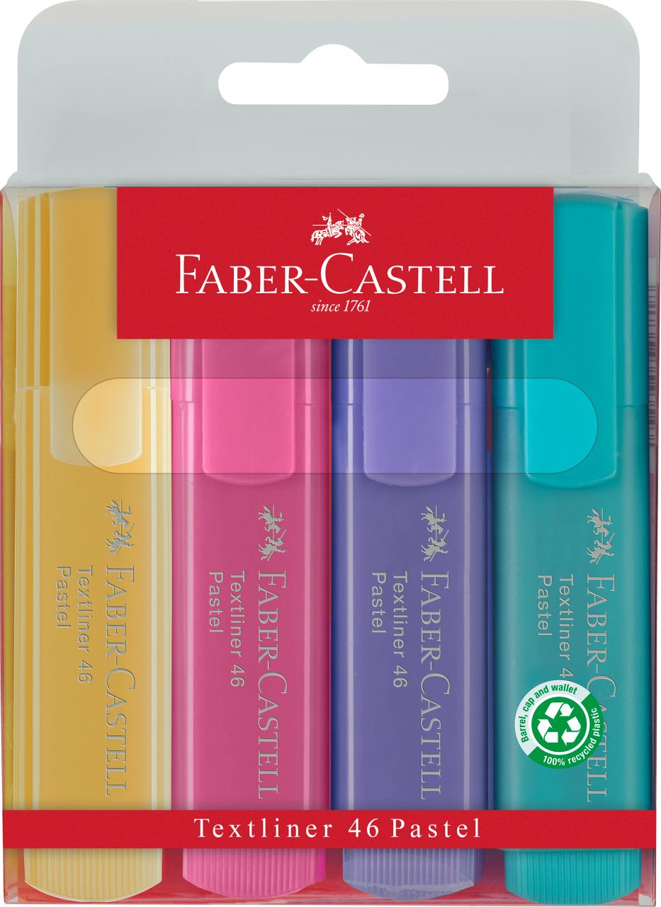 Faber-Castell - テキストライナー1546　パステルカラー4本パック